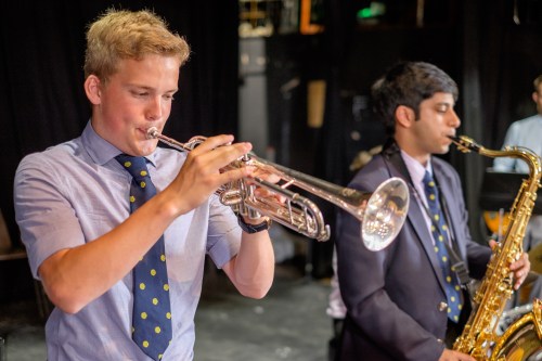 Music in the leavers' assemble, King Edward's School, Birmingham