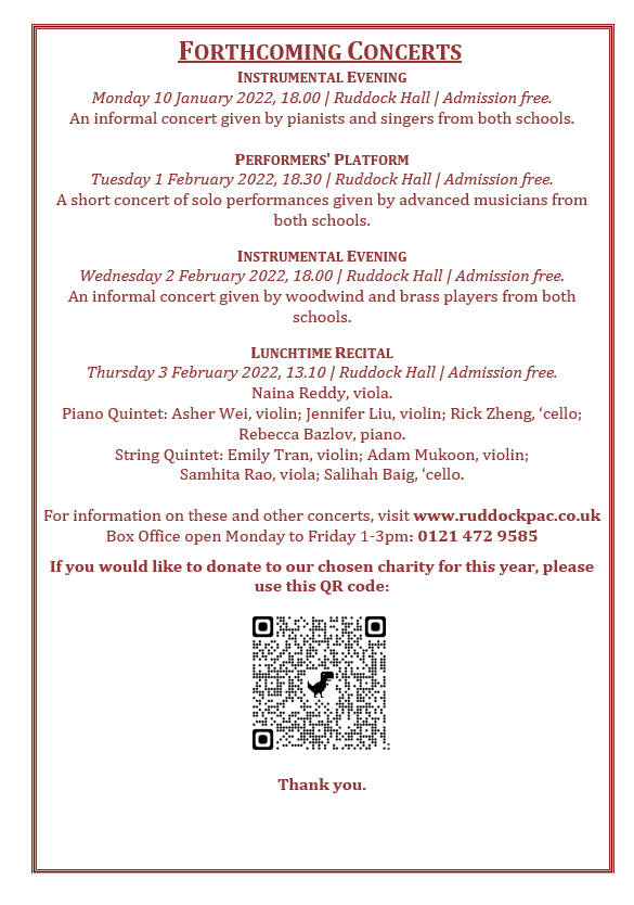 Lunchtime Recital King Edward's School King Edward VI High School 