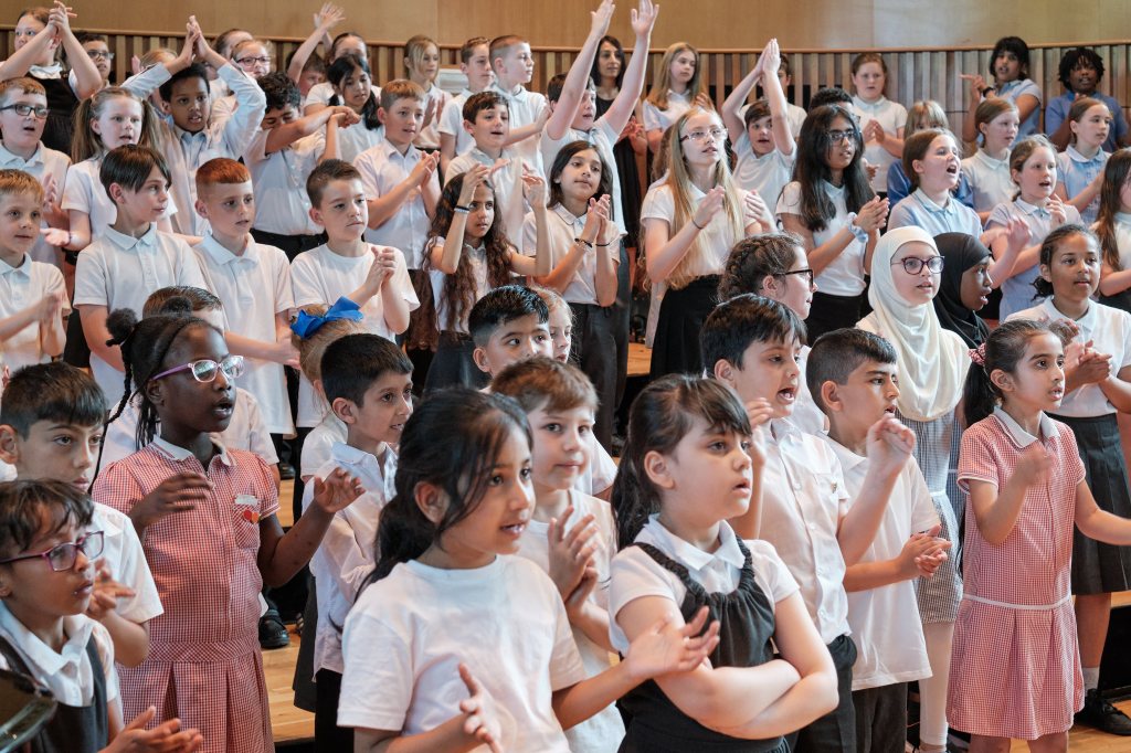 “This is Our Voice”, a concert of songs written and performed by primary school children at King Edward’s School, Birmingham Performing Arts Centre on Friday 17 June 2022. Featuring singers from Brownmead Primary Academy, Timberley Academy, Hillstone Primary School. Elms Farm Primary School and Sladefield Infant School.